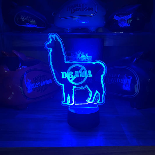 No Drama Llama Lit Acrylic Sign