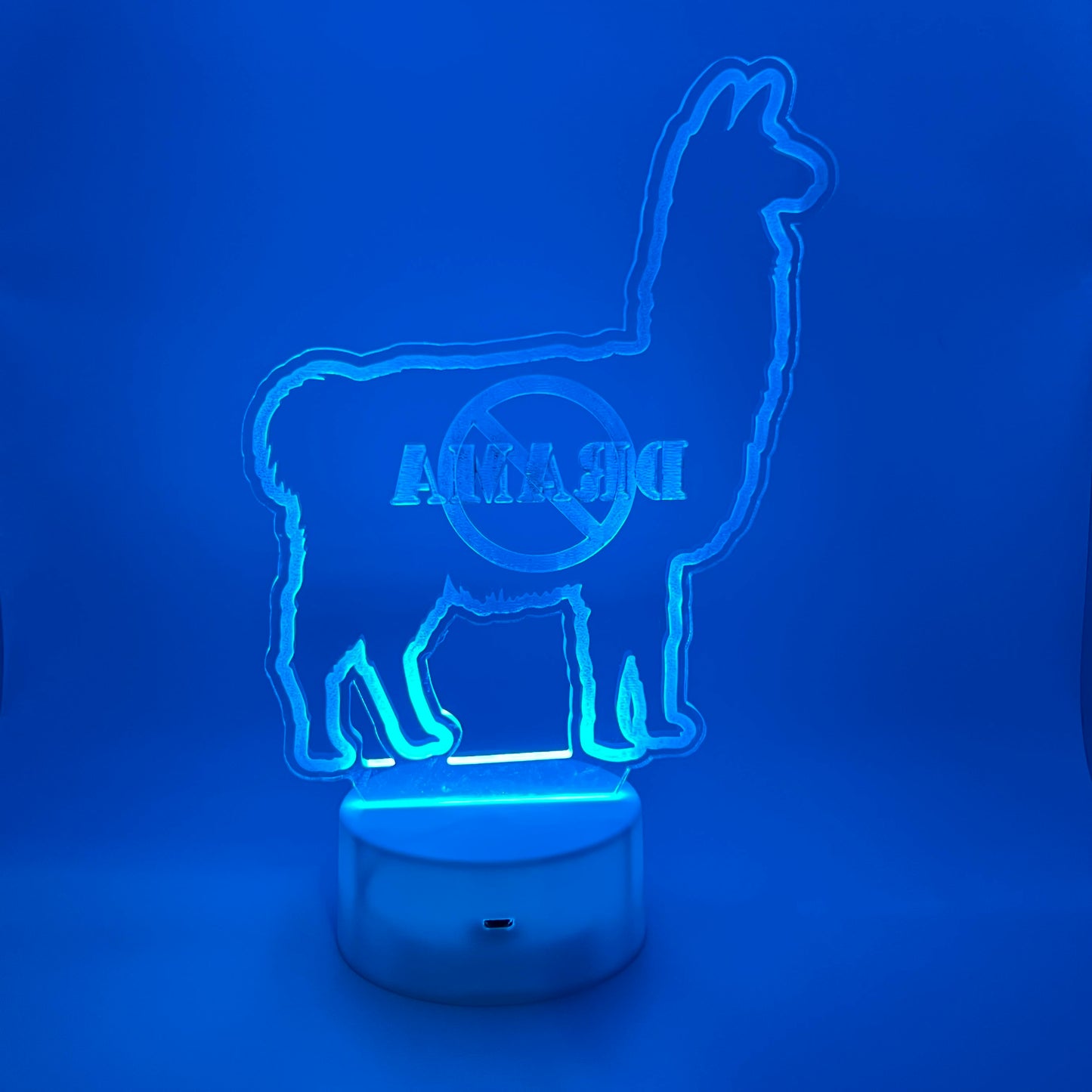 No Drama Llama Lit Acrylic Sign