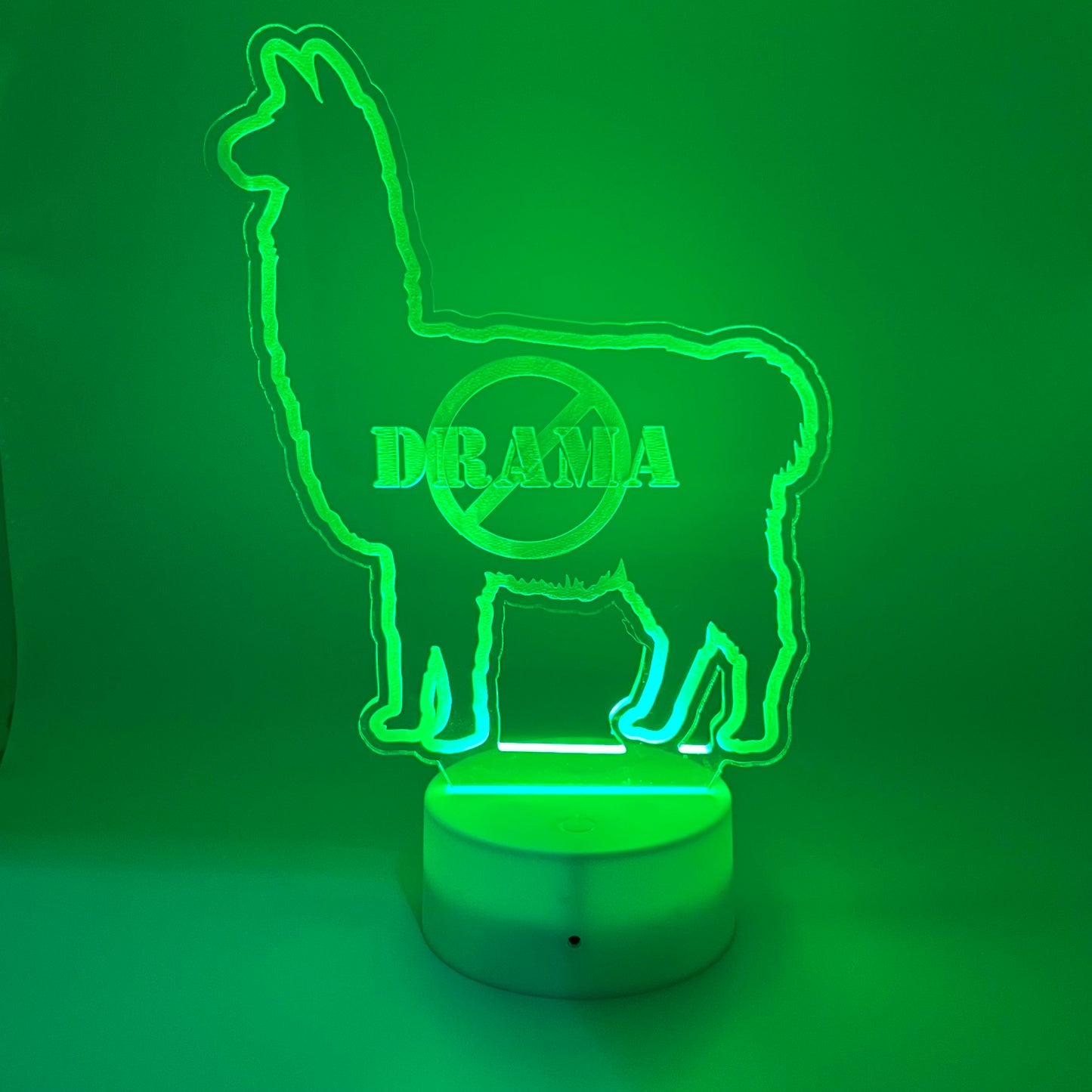 No Drama Llama Lit Acrylic Sign
