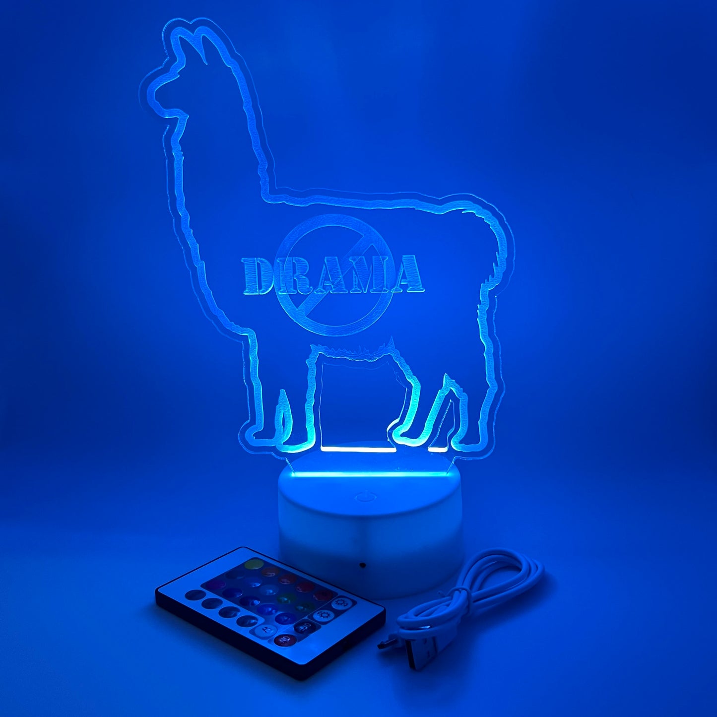 No Drama Llama Lit Acrylic Sign