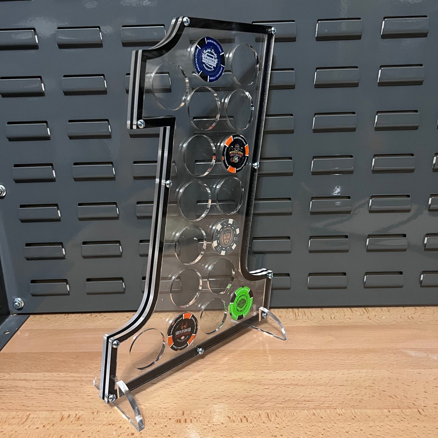 Number One Harley Davidson Poker Chip Display