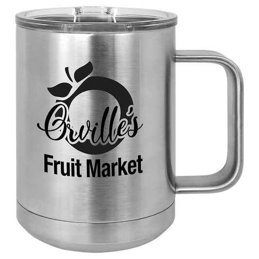 Stainless Steel Polar Camel 15 oz. Vacuum Insulated Mug with Slider Lid