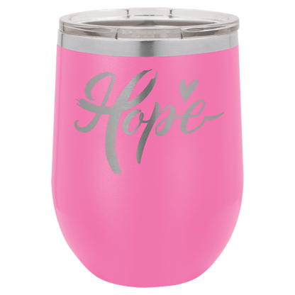 Pink Polar Camel 12 oz. Vacuum Insulated Stemless Wine Tumbler with Lid