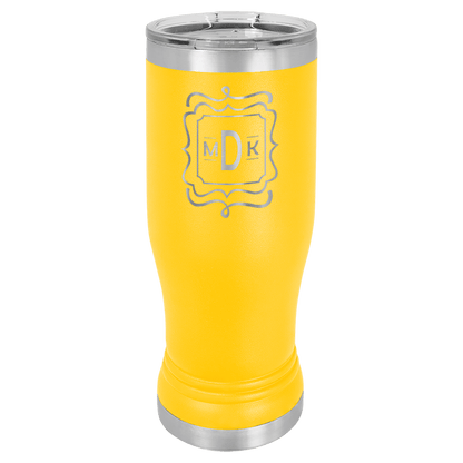 Yellow 14 oz. Polar Camel Pilsner with Clear Lid