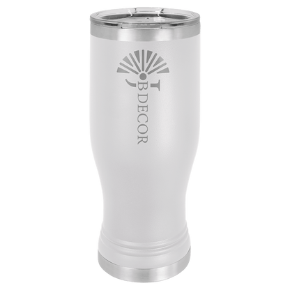 White Polar Camel 20 oz Pilsner with Clear Lid