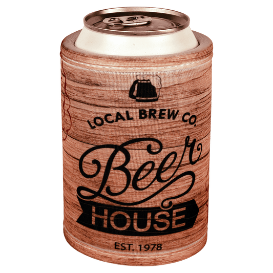 White Sublimatable Wrap Can/Bottle Beverage Holder with Velcro