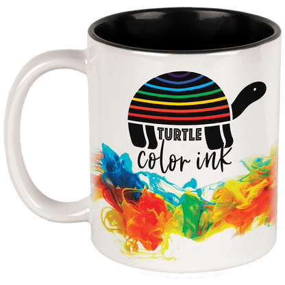 White Black 11 oz. Sublimatable Ceramic Mug